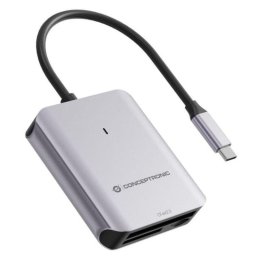 Lector de Tarjetas Conceptronic BIAN09G 3-in-1 USB 3.2 Gen2 Type-C Gris