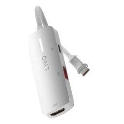 Base para portátil Linq 3en1 USB-C HDMI 4K PD 140W USB-A Aluminio Gris-Blanco