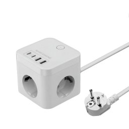 Mars Gaming MD-CUBE35 Powercube 3x Schuko 4x USB PD 35W GaN Blanco