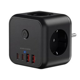 Mars Gaming MD-CUBE20 Powercube 3x Schuko 4x USB PD 20W GaN Negro