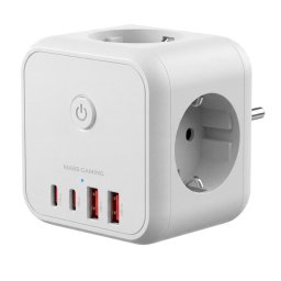 Mars Gaming MD-CUBE20 Powercube 3x Schuko 4x USB PD 20W GaN Blanco