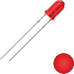 QUADRIOS QUAD 2111O155 - LED de 3 mm con cable, rojo, 700 mcd, 30°.