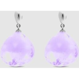Luxenter Pendientes áfrica moda de plata de ley 925 acabados en rodio. Morado