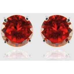 Luxenter Pendientes áfrica moda de plata de ley 925 con acabados en rodio con circonita rubí. Rojo