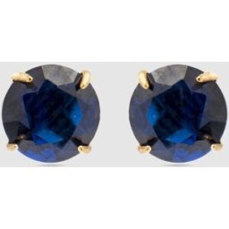 Luxenter Pendientes áfrica moda de plata de ley 925 acabados en oro amarillo de 18 quilates. Azul marino