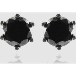 Luxenter Pendientes áfrica moda de plata de ley 925 acabados en rodio con circonita onix. Plata