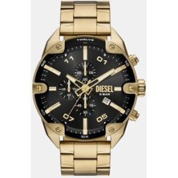 Diesel Reloj de hombre DZ4678 cronógrafo de acero dorado. Negro