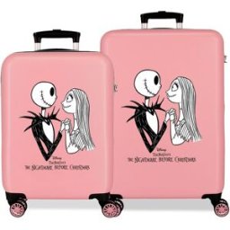 Disney Juego de maletas infantiles Mightmare rígidas con capacidad de 90L. Rosa