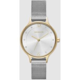 skagen Reloj de mujer anita lille de malla de acero. Plateado