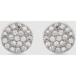 Luxenter Pendientes áfrica moda de plata de ley 925 acabados en rodio con circonita brillante. Plata brillante / Transparente