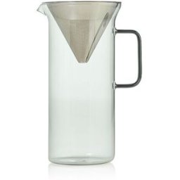 Adhoc Cafetera IMPACT 1000ml Vidrio Gris Acero Inoxidable gris claro