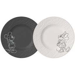 Villeroy & Boch Juego de 2 platos de desayuno/postre de 21,7 cm MANUFACTURE -MICKEY MOUSE Blanco/Negro negro