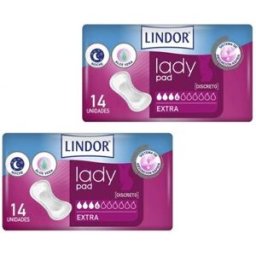 Lindor Lady Pad Compresas Incontinencia 4 Gotas Extra 2x14uds