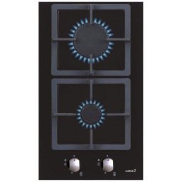 Placa de Gas Cata SCI 3002 BK 2 Zonas 30 cm Negra Vidrio Fundido