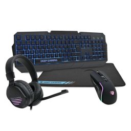 Teclado Deep Gaming X-wing 2 membrana con ratón RGB y auriculares LED