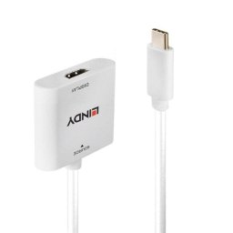 Adaptador Lindy USB Tipo C a HDMI 4K 60Hz HDR 0,1m Blanco