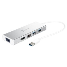 Base para Portátiles j5create Minibase USB 3.0 con 2 Puertos USB, HDMI, VGA y Ethernet