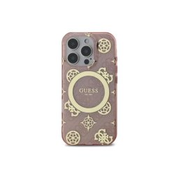 Guess Funda Para Iphone 16 – Carcasa Con Magsafe Con Flores Rosas Y Detalles Dorados, Diseño Elegante Y Ajuste Preciso