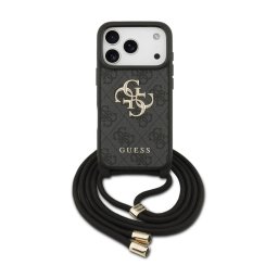 Guess Funda Para Iphone 17 Pro Max – Carcasa De Pu Negra Con Logo 4g Y Correa Con Cordón, Diseño Práctico Y Ajuste Preciso