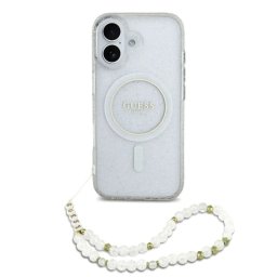 Guess Funda Para Iphone 17 – Carcasa Transparente Con Magsafe Con Brillo Y Correa De Perlas, Diseño Elegante Y Ajuste Preciso