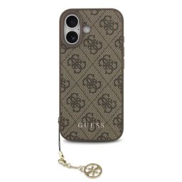Guess Funda Para Iphone 17 – Carcasa Marrón Con Logo 4g Y Charm Dorado, Diseño Elegante Y Ajuste Preciso