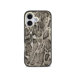 Guess Funda Para Iphone 17 – Carcasa Pc+tpu Con Magsafe Estampado Pitón Marrón, Diseño Elegante Y Ajuste Preciso