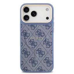 Guess Funda Para Iphone 17 Pro Max – Carcasa De Polipiel Azul Con Magsafe Y Logo Clásico, Diseño Elegante Y Ajuste Preciso