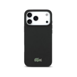 Lacoste Funda Para Iphone 17 Pro – Carcasa De Pvc Con Magsafe Negro Petit Piqué Con Logo Lacado, Protección Segura Y Ajuste Preciso