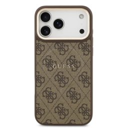 Guess Funda Para Iphone 17 Pro Max – Carcasa De Polipiel Marrón Con Magsafe Y Logo Clásico, Diseño Elegante Y Ajuste Preciso