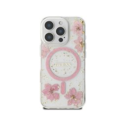 Guess Funda Para Iphone 16 Pro Max – Carcasa Con Magsafe Con Flores, Diseño Elegante Y Ajuste Preciso