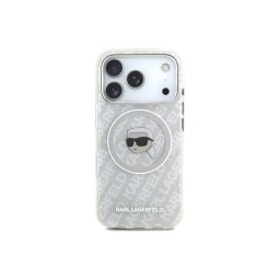 Karl Lagerfeld Funda Para Iphone 17 Pro Max – Carcasa Iml Con Magsafe Gris Con Logo K&c Brillante, Diseño Elegante Y Ajuste Preciso