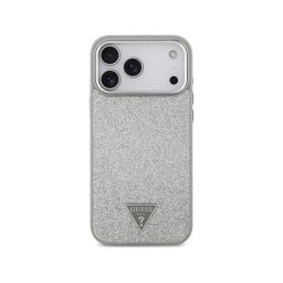 Guess Funda Para Iphone 17 Pro Max – Carcasa De Polipiel Plata Con Purpurina Y Magsafe, Diseño Elegante Y Ajuste Preciso