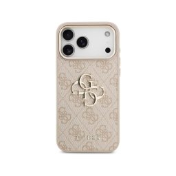 Guess Funda Para Iphone 17 Pro Max – Carcasa Rosa Con Gran Logo Clásico 4g Dorado, Diseño Elegante Y Ajuste Preciso