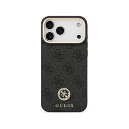 Guess Funda Para Iphone 17 Pro Max – Carcasa De Polipiel Negra Con Logo 4g De Strass Y Magsafe, Diseño Elegante Y Ajuste Preciso