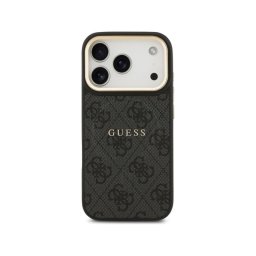 Guess Funda Para Iphone 17 Pro – Carcasa De Polipiel Negra Con Magsafe Y Logo Clásico, Diseño Elegante Y Ajuste Preciso