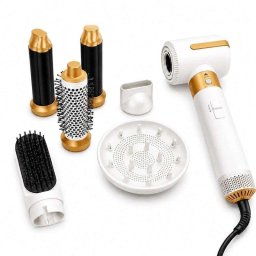 Secador de Pelo Multifunción Klack 7 en 1 Accesorios Intercambiables Blanco