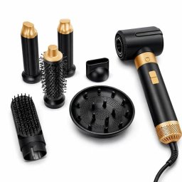 Secador de Pelo con Accesorios Klack 7 en 1 Tecnología Coanda Negro