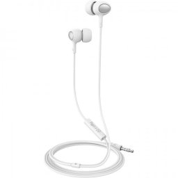 Auriculares Celly UP500 con cable redondo, micrófono integrado y control remoto, blancos