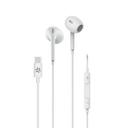 Auriculares Celly UP1300TYPECWH con cable USB Tipo C In-ear para Llamadas y Música Blancos