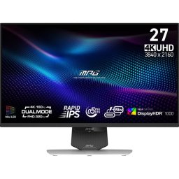Monitor MSI MPG 274URDFWDE 27" UltraHD 4K 160Hz IPS HDR1000 Blanco y Negro Tiempo de Respuesta 0,5 ms