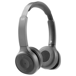Auriculares Cisco 730 inalámbricos Bluetooth con Cancelación Activa de Ruido, Micrófono y base de carga, negros