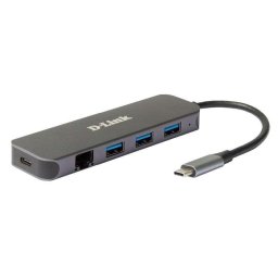 Adaptador USB-C D-Link DUB-2334 con Gigabit Ethernet y 3 Puertos USB 3.0