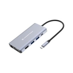 Base para Portátiles Conceptronic DONN20G USB-C 10 en 1 HDMI VGA Ethernet 100W