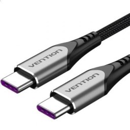 Cable USB-C Vention TAEHG 1.5m 100W 480Mbps Gris Reforzado Nylon