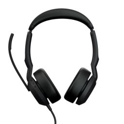 Auriculares Jabra Evolve2 50 con cable USB-C/USB-A, Cancelación Activa de Ruido, Micrófono Retráctil, Negro