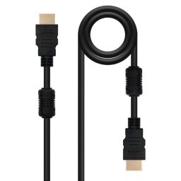 Cable HDMI Nanocable 10.15.1802 1.8m V1.4 Macho-Macho Alta Velocidad Ferrita Oro 4K 3D Negro