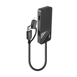 Adaptador USB 3.2 Gen 1 Type-A + Type-C Lindy 43354 HDMI VGA Negro