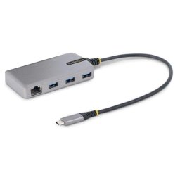 Hub USB-C StarTech VL817 3 Puertos USB-A 5Gbps Gigabit Ethernet 30cm Gris