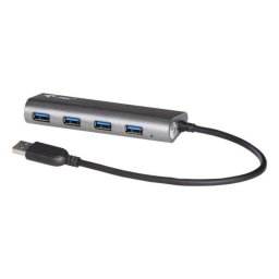 Hub USB i-tec Metal 4 Puertos USB 3.0 Alimentado Externo 5000 Mbit/s Gris