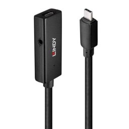 Cable USB Tipo C Lindy 43356 5m 5000Mbit/s Negro ABS Plug and Play